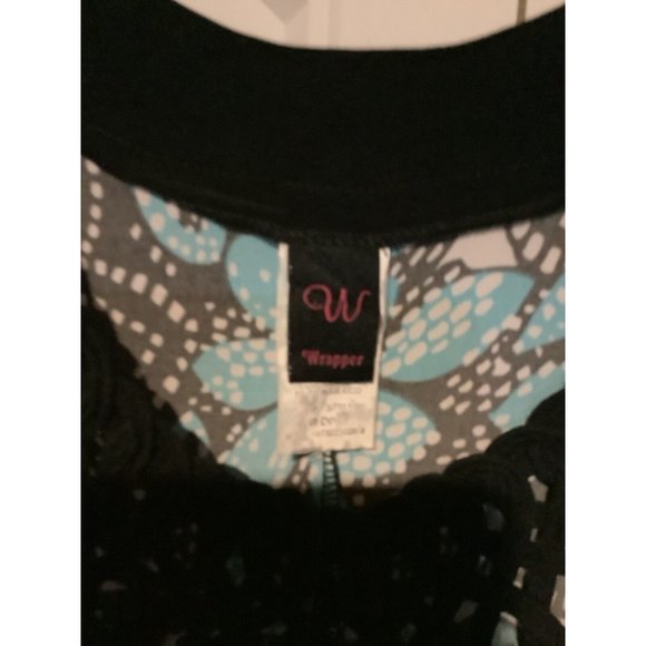 Womens Black & Blue Floral Wrapper Dress Size Medium - Picture 2 of 4